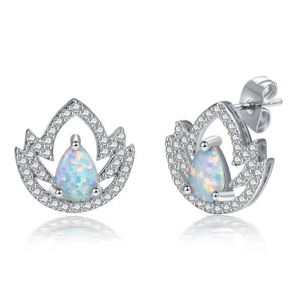 Flower opal earrings